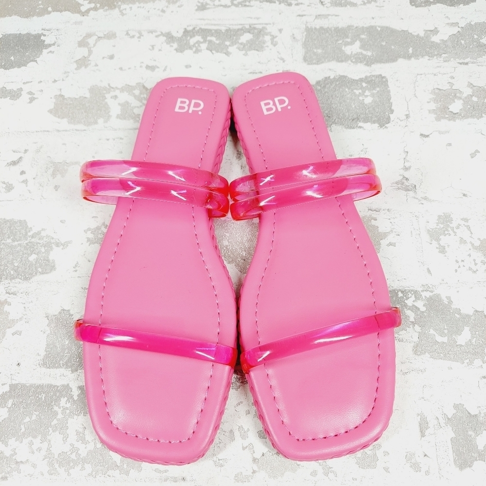 NEW BP. Viola Clear Pink Casual Slide Summer Flat Beach Sandals W495 - Picture 3 of 11